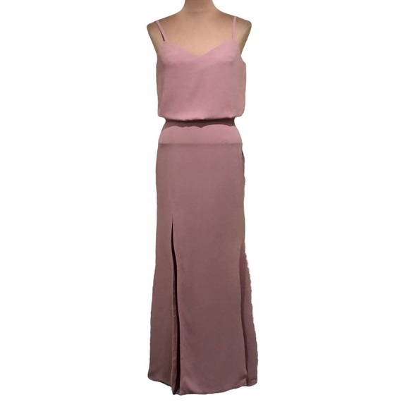 NWT Dress The Population Gracelyn Formal Dress Size Small Pink Blouson Slit - Picture 1 of 10